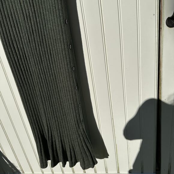 Lisa Yang Katie Skirt Side Button Long Tulip Hem Ribbed Cashmere Moss Size 1 S/M - Picture 15 of 16